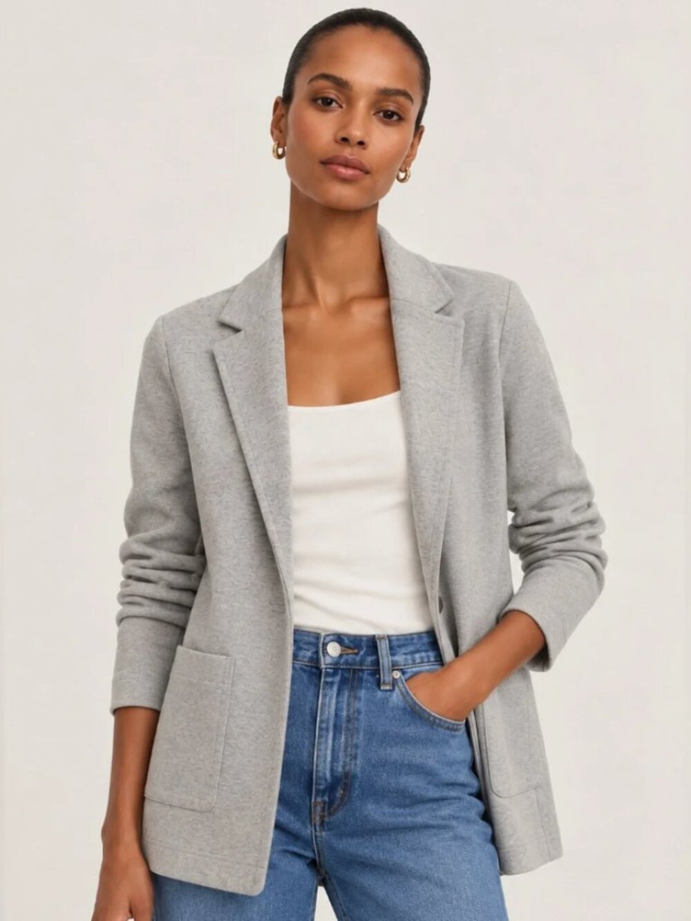 NWOT Sophie Open Front Sweater Blazer, Grey, XXS